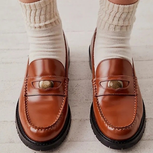 Free People Shoes - New! Free People Liv Leather Penny Loafers